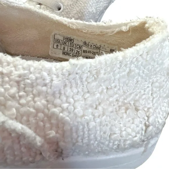 Vionic Beach Pismo White Terry Casual Supportive Sneaker Size 8 - Picture 4 of 6